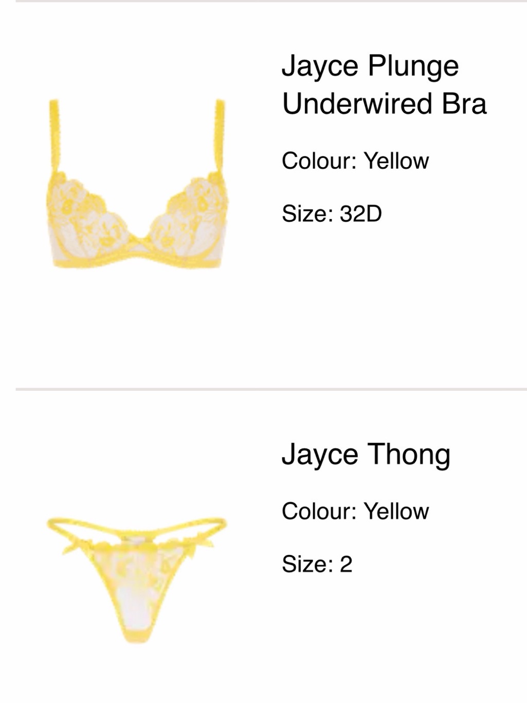 Agent Provocateur Jayce Yellow Lace Plunge Bra